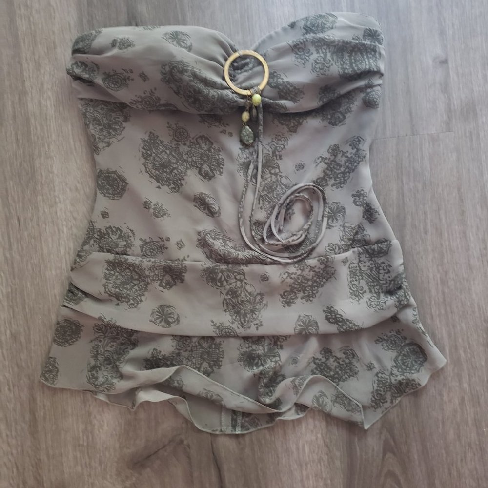 vintage cute y2k tube top back zipper